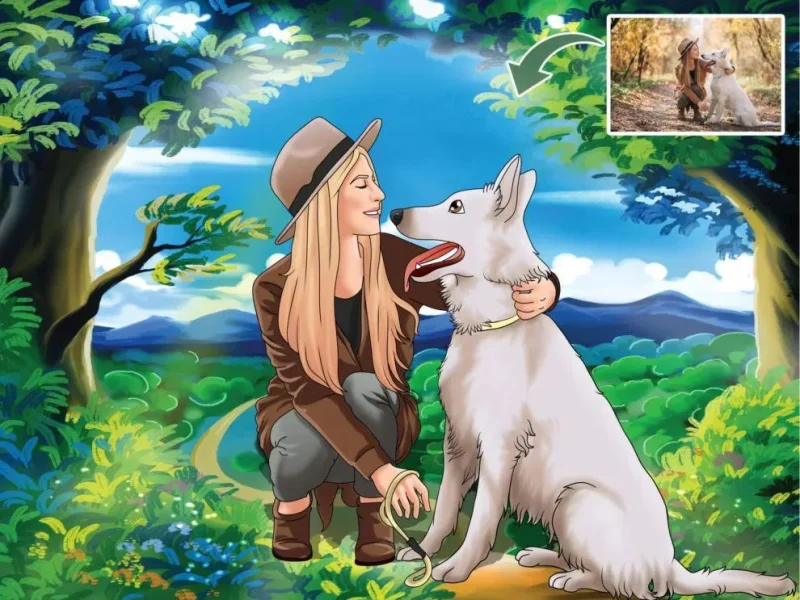 Humans and Pet Portrait - Sketch Me Cartoon