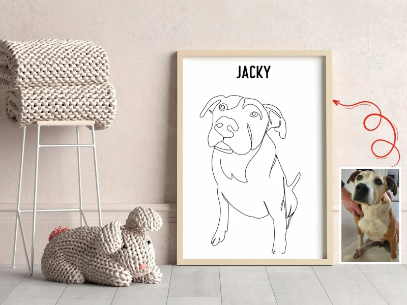 Personalized One Line Art - Pet - Sketch Me Cartoon
