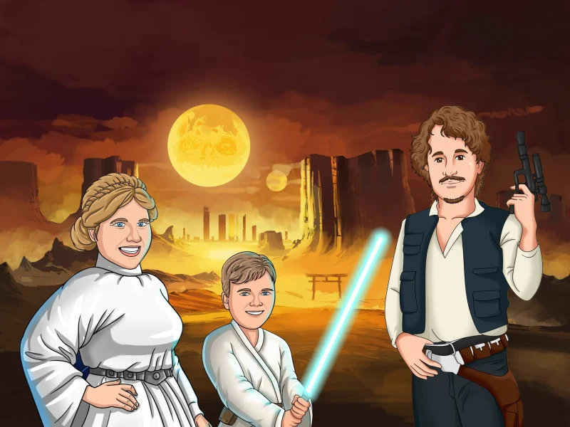 Star Wars Style Custom Portrait - Sketch Me Cartoon