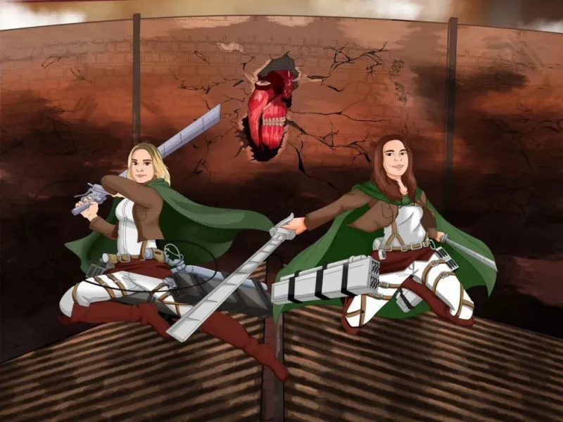 Attack on Titan Custom Portrait - Sketch Me Cartoon